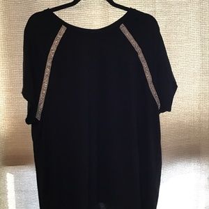 Massini Black top with embellishments size 1X